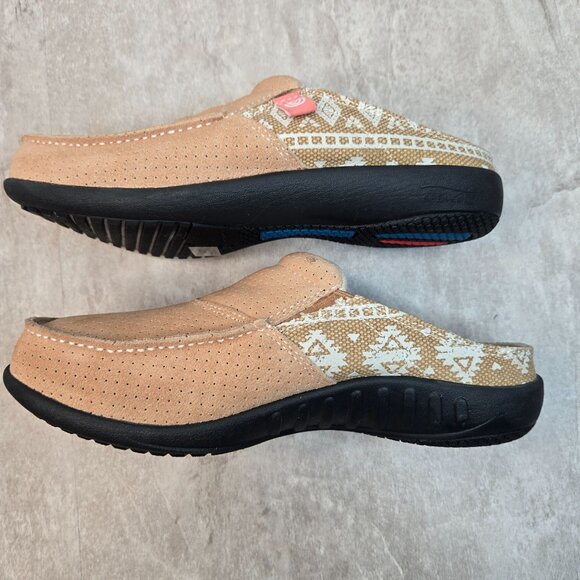 Spenco Clogs Womens Sz 7 Wide Fit Tan Suede Minimalist Comfort Slip On Mule Shoe - Picture 6 of 10